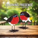 GloBrite Set of 2 Robin Garden Ornaments PolyResin Weatherproof Robins view 2