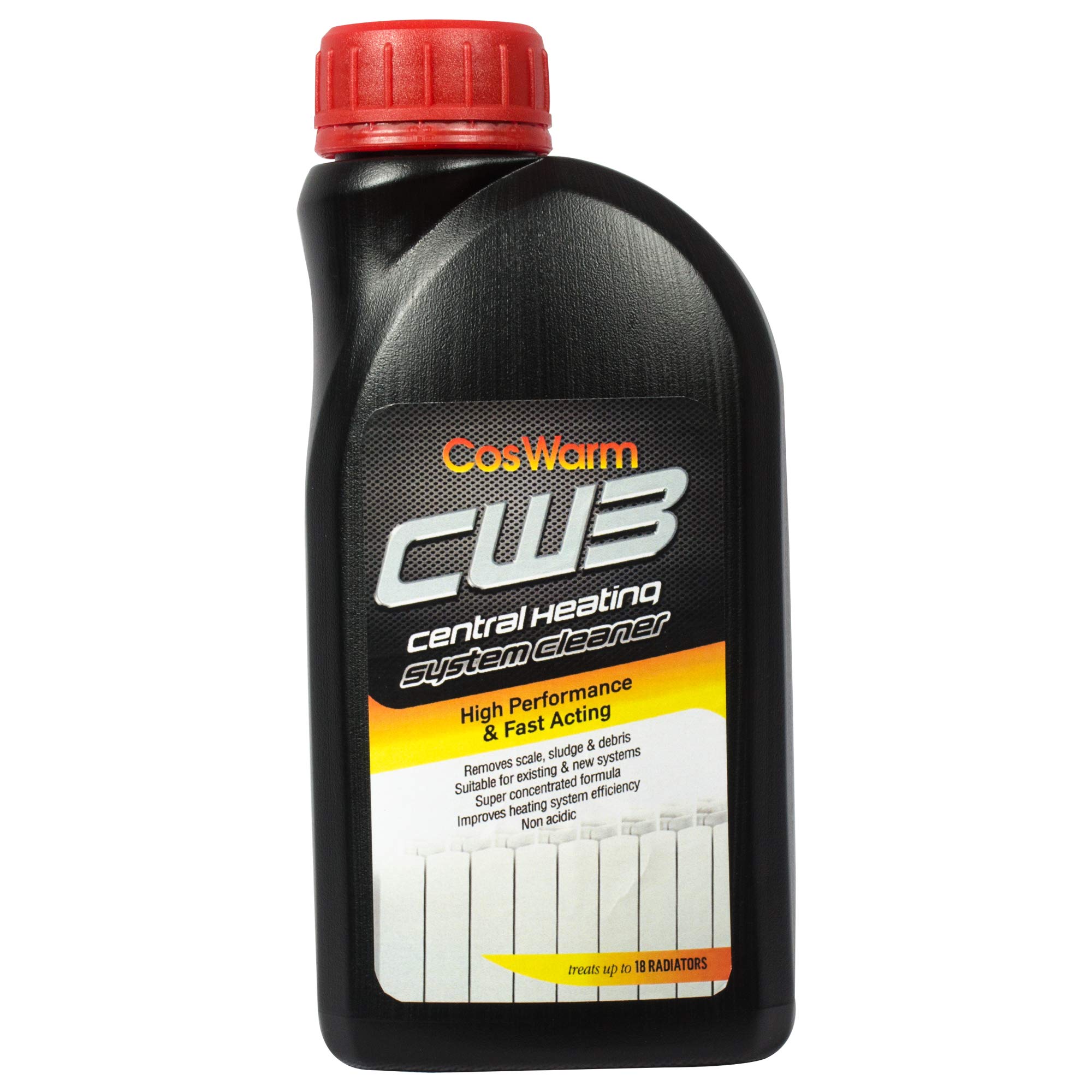 CosWarm CW3 Central Heating System Cleaner | Treats Up To18 Radiators | Boiler, Radiator & Pipe System Cleaning & Descaling Solution | Cleans & Removes Rust, Debris, Scale, Sludge | Underfloor