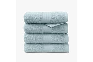 1888 Mills 4 Pack Premium Hand Towel Set, True Classics Premium Cotton Blend, Super Soft and Highly Absorbent Hand Towels for Bathroom, Hotels, Spa and Gym, Blue