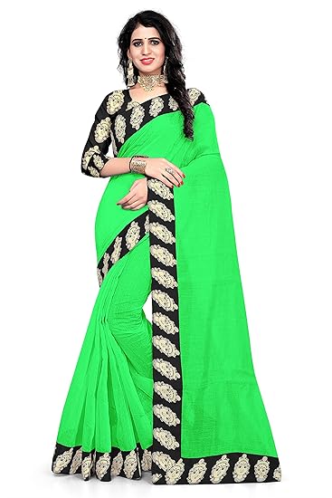 Winza Designer Womens Silk Saree with Blouse (DEVI BORDERB)