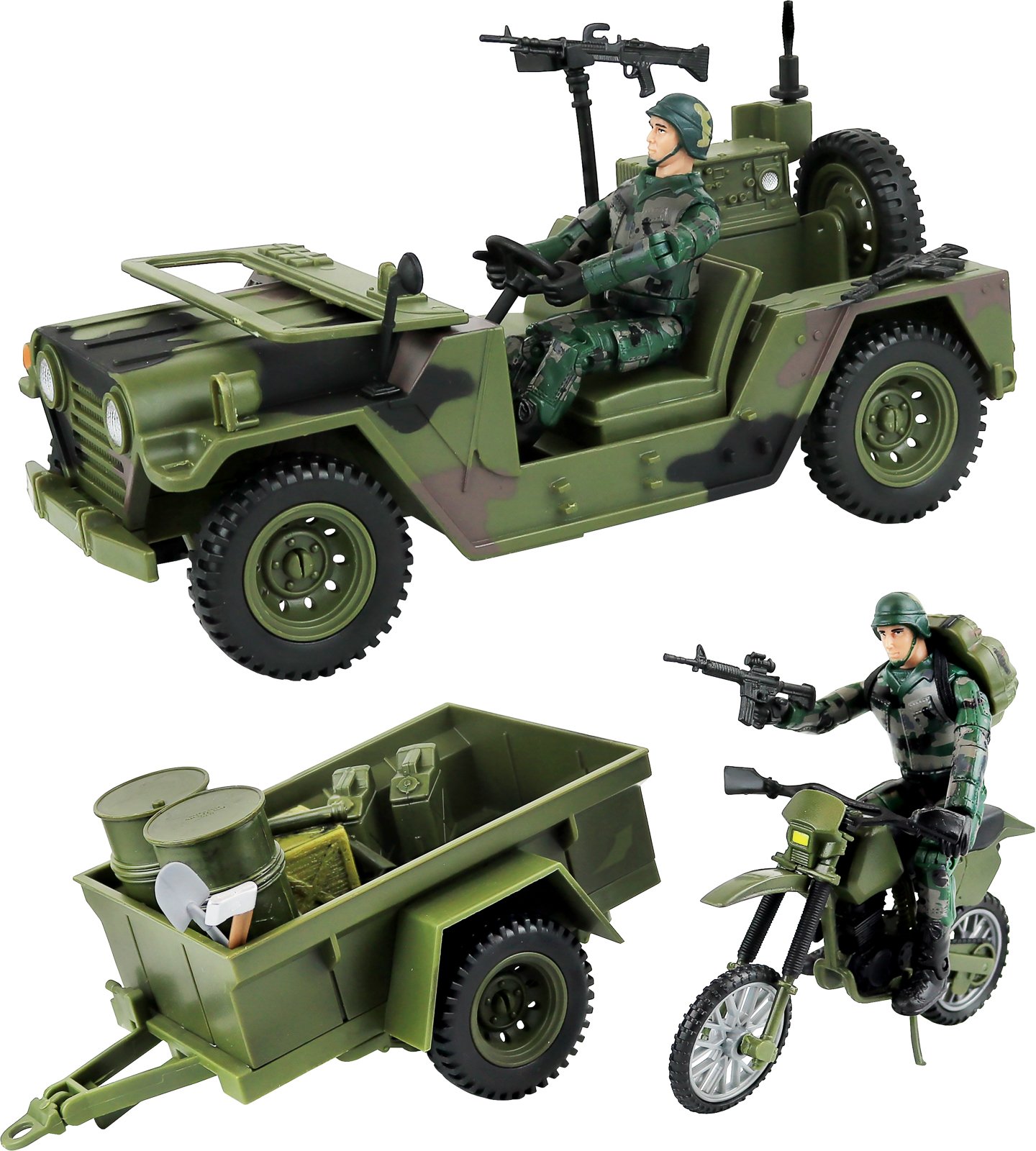 Click N' Play Military Logistics Transport Unit 16 Piece Play Set