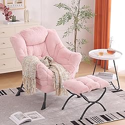 Furlide Lazy Chair with Ottoman, Modern Chair with