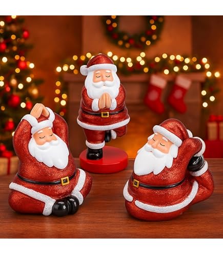Amazon.com: Fun Express Yoga Santa Figurines Set of 3 - Funny