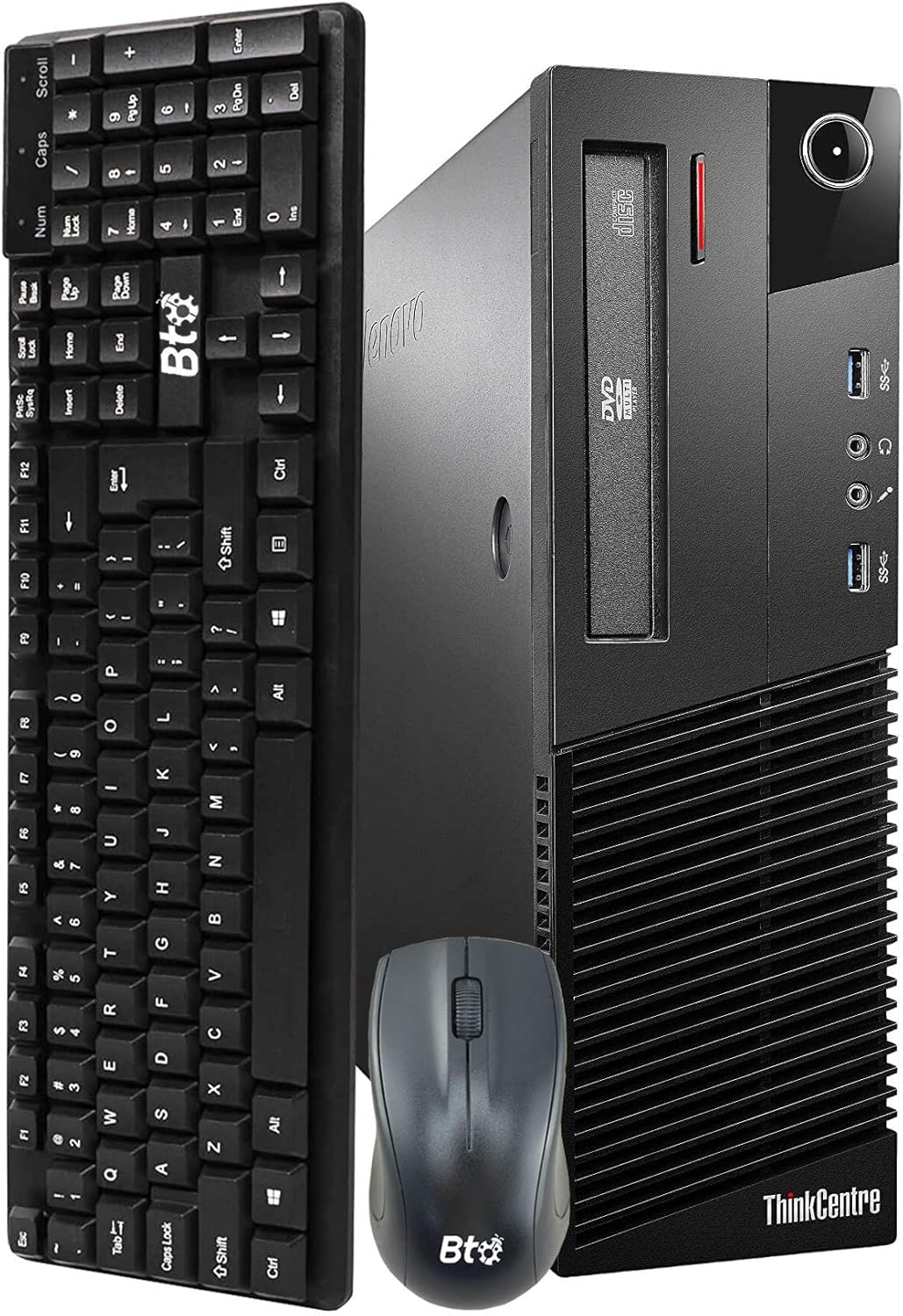 Lenovo ThinkCentre M93P SFF Computer Desktop PC, Intel Core i7 3.4GHz Processor, 16GB Ram, 128GB M.2 SSD, 3TB Hard Drive, Wireless Keyboard & Mouse, WiFi | Bluetooth, Windows 10 Pro (Renewed)