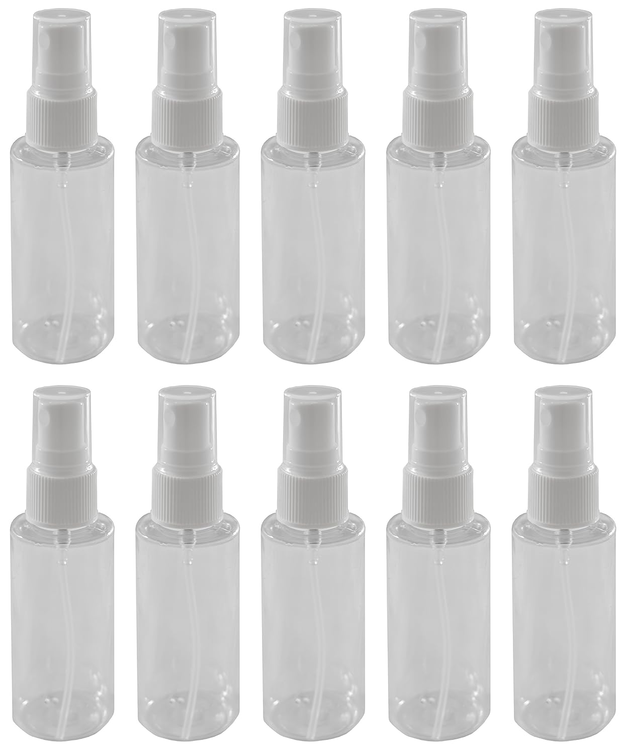 10-2 oz Clear PET Bottle with White Fine Mist Sprayer: Beauty