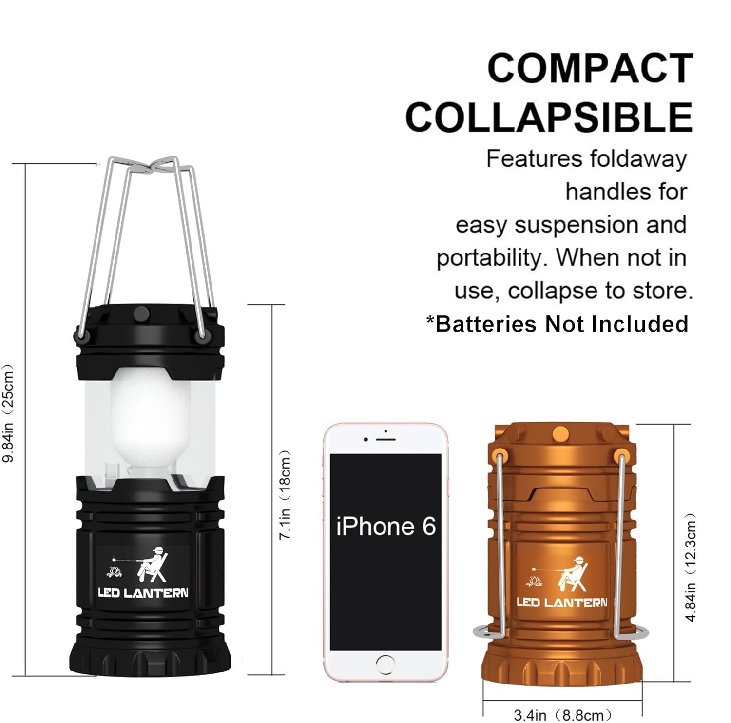 MalloMe Lanterns Battery Powered LED - Camping Lantern Emergency Hurricane Lights - Portable Camp Tent Lamp Light Operated at Home, Indoor, Power Outages: Sports & Outdoors