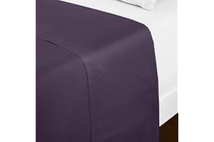 Mellanni California King Size Flat Sheet - Iconic Collection Bedding - Hotel Luxury, Extra Soft, Cooling - Wrinkle, Fade, Stain Resistant - 1 Flat Sheet Only (Cal King, Purple)