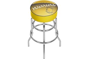 TRADEMARK GLOBAL NBA Golden State Warriors Hardwood Classics Bar Stool, One Size, Chrome