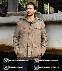wantdo Men's Winter Coats Thicken Military Parka