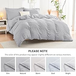 HYMOKEGE Light Grey Full Size Comforter Sets