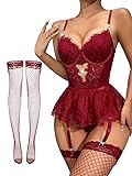 Alrovetoney Women's Sexy Lace Lingerie Set with