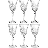 Barski Wine Glass - Goblet - Red Wine - White Wine - Water Glass - Stemmed Glasses - Set of 6 Goblets - Crystal like Glass - 7 oz. Beautifully Cut Designed Made in Europe