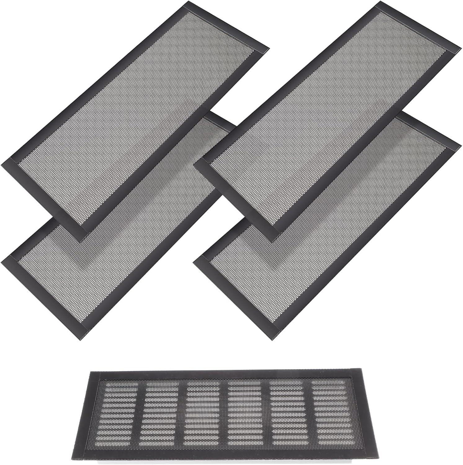 Registers, Grilles & Vents - Shappy Vent Covers for Home Floor Vent Covers Magnetic Mesh Vent Covers for Ceiling Floor Vent Covers Catch Debris Hair Insect, Black (4 Pieces, 4 x 12 Inch)