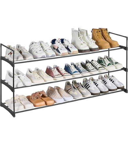 MISSLO Étagère à Chaussures Longue à 3 Niveaux Pour Placard, Entrée