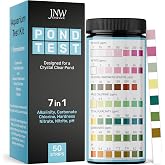 JNW Direct Pond Water Test Kit for Ponds - 7 in 1 Test Strips [50 Pack] | Includes 50 pond test strips for pH, chlorine, nitrite, nitrate, hardness and alkalinity with fast accurate results.
