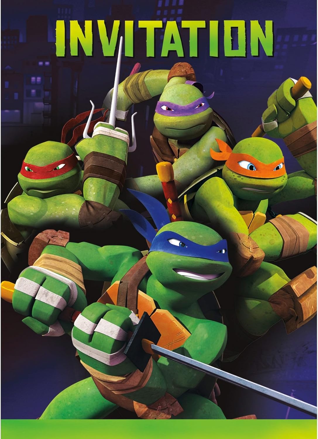 Teenage Mutant Ninja Turtles Party Invite Anniversaire Invitations X12 Teenage Mutant Ninja Turtles Party Invite Anniversaire Invitations X12