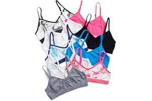 Sweet & Sassy Girls Seamless Training Bra Cami Training Bra Stretch Performance Seamless Bra 9 Pack
