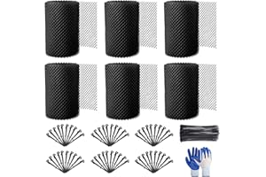 6 Pack Gutter Guards Mesh Roll, 6” x 120 Ft Leaf Guards for Gutters, Downspout Gutter Cover, Gutter Protection Screen with Se