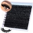 Fluffy Lash Clusters Long Eyelash Clusters, 180D Thick Cluster Eyelash Extensions 14-20mm Individual Lashes Look Like Lash Extension 170pcs Dramatic Eyelashes DIY Volume Lashes Strip