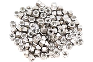 binifiMux 100pcs M2 x 0.4mm 304 Stainless Steel Nylock Self Locking Nuts