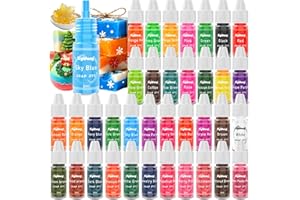 SIGWONG Bath Bomb Soap Dye - 36 Colors Concentrated Food Grade Skin Safe Liquid Based Colorant Vibrant Rainbow Coloring for Making DIY, Supplies Kit, Salt Crafting