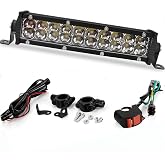 Tfuehn Motorcycle LED Light Bar 60W 4200Lm dirt bike headlight | Universal 7/8" 22mm Handlebars, Compatible with CRF110 CRF250F KLX110 TTR110 TTR110E RM85 YZF450 ，Dirt Bike Pit Bike