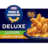 Kraft Deluxe Gluten Free Mac and Cheese, Original Cheddar, 12 oz | No Artificial Flavors, Made With Real Cheddar Cheese, Gluten Free Brown Rice and Corn Pasta