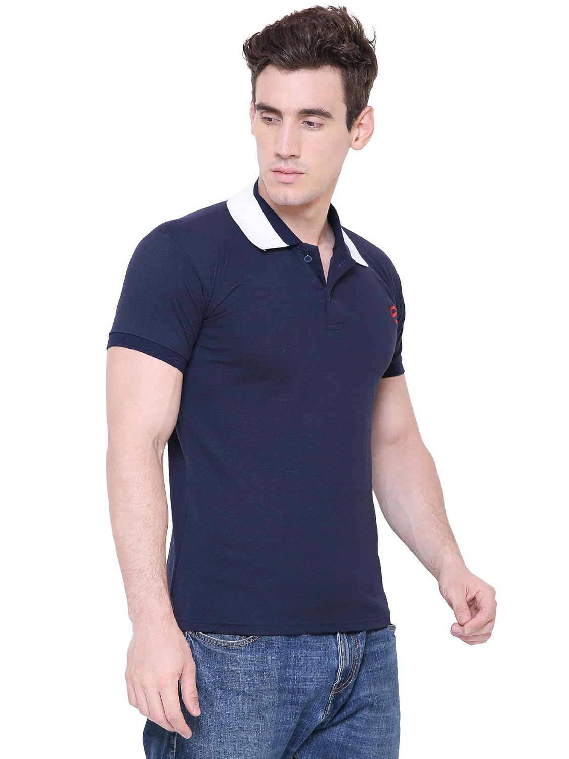 scatchite navy blue stylish matte polo tshirt