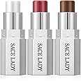 SACE LADY Face Sticks Trio, Cream Contour, Highlighter & Blush Makeup Sticks for Face, Easy to Blend & Long Lasting Natural Make Up for Cheek Eyes Lips (Twilight Shimmer, 3pcs)