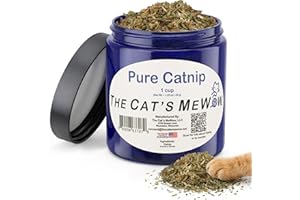 The Cat's MeWow 100% Pure Catnip – North American Grown – Strong Aroma for Play & Enrichment – Resealable Freshness Jar – Veteran-Owned Brand