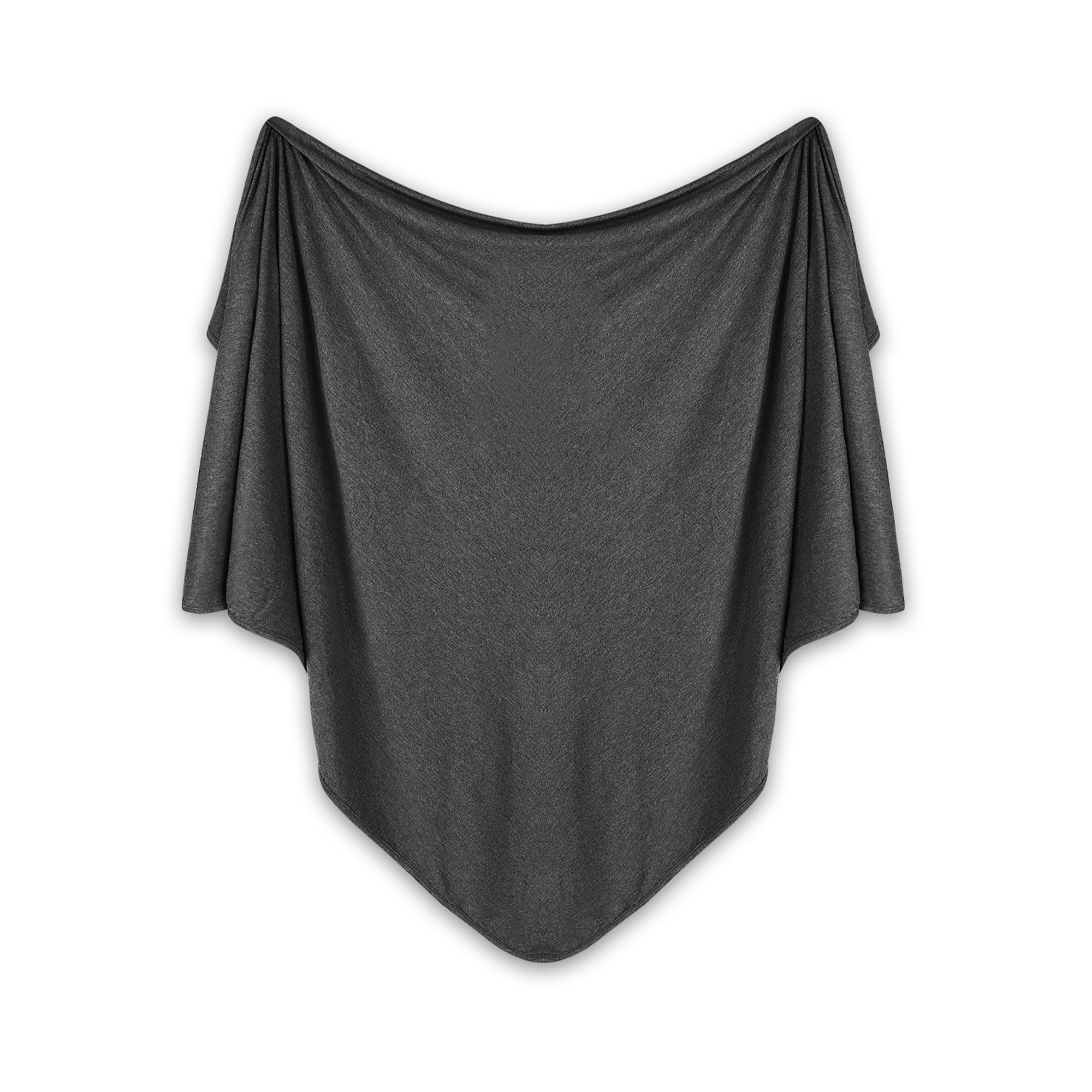 Photo 1 of K E L O R Swaddle Blankets, Baby Swaddling Wrap Nursery Blanket for Boys & Girls Unisex, Soft 95% Viscose from Bamboo and 5% Spandex, Large 45 x 45 inches, Charcoal Gray