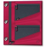 iScholar iQ+ Jumbo Expandable Pencil Pouch, 3 Pockets, Coral (55035-CO)