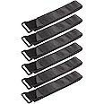 Ayaport Cinch Straps 2" x 20" -6Pack Sturdy & Reusable Hook and Loop Covered with Nylon Webbing Securing Buckle Straps for All Purpose Cord Wrap Organizer Storage (6, 2" x 20")