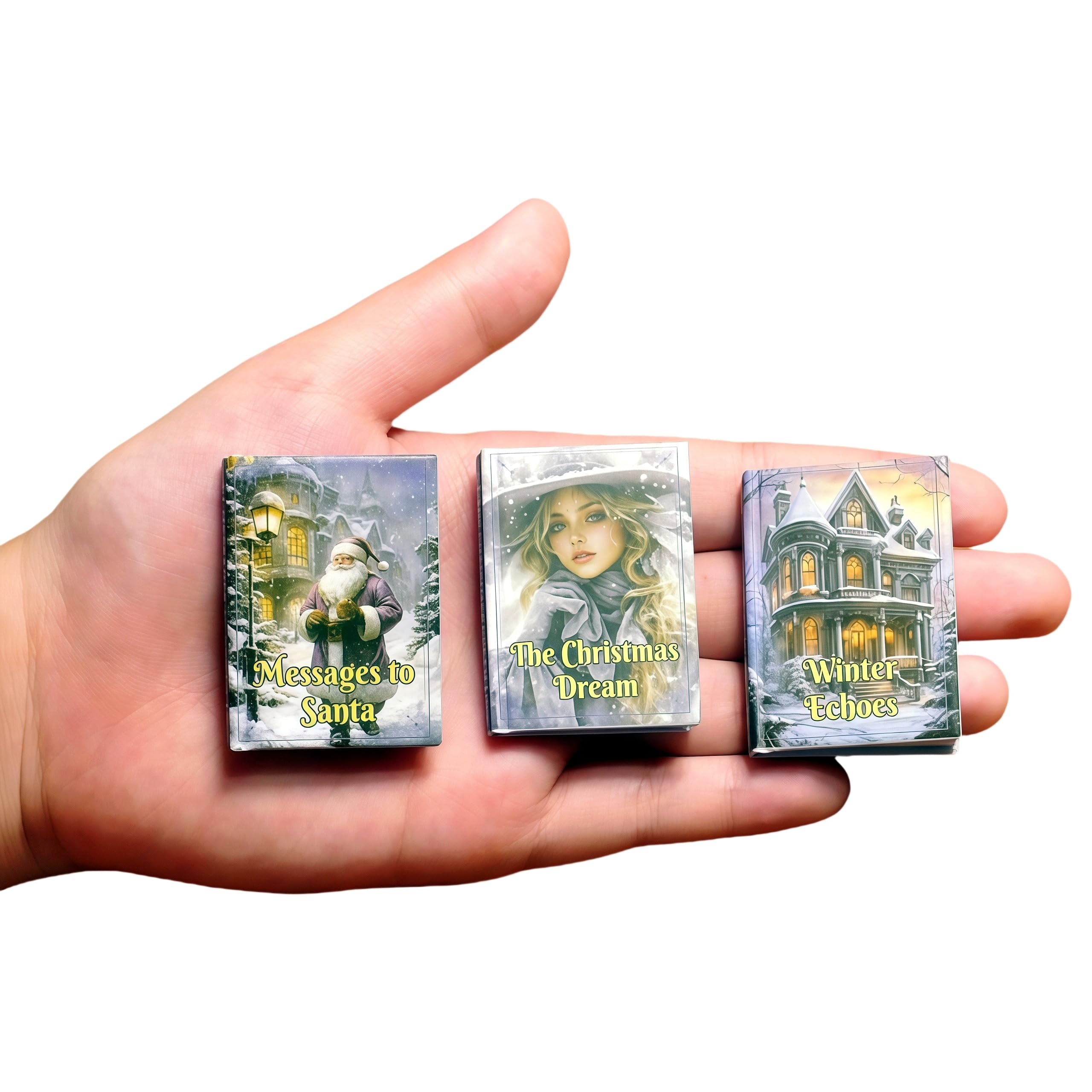 Photo 1 of 1:6 Scale Premium DIY Miniature Christmas Story Books Set with Text and Enchanting Illustrations for Dollhouse - 3 Pack