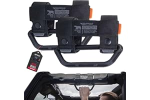 GPCA Universal Grab Handles for Roll Bar 1–5.5 inches Compatible with All pre 2024 Jeep Wrangler Models UTVs ATV Boats and More GP Grip Versatile Grab Handles 4x4 Accessory 2-Pack (Jet Black)