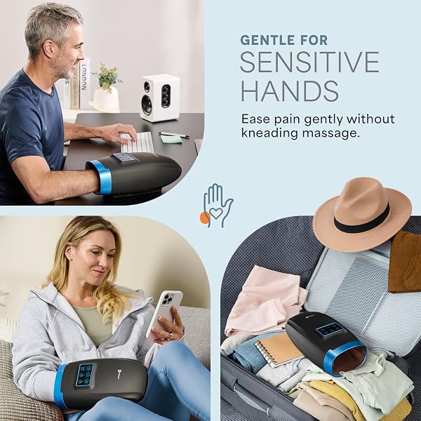 LIFEPRO LEGRA HAND MASSAGER WITH HEAT AND COMPRESSION – FINGER, WRIST, AND PALM MASSAGER WITH 5 MODES – PRESSURE POINT THERAPY FOR SENSITIVE HANDS, RELAXATION, AND COMFORT