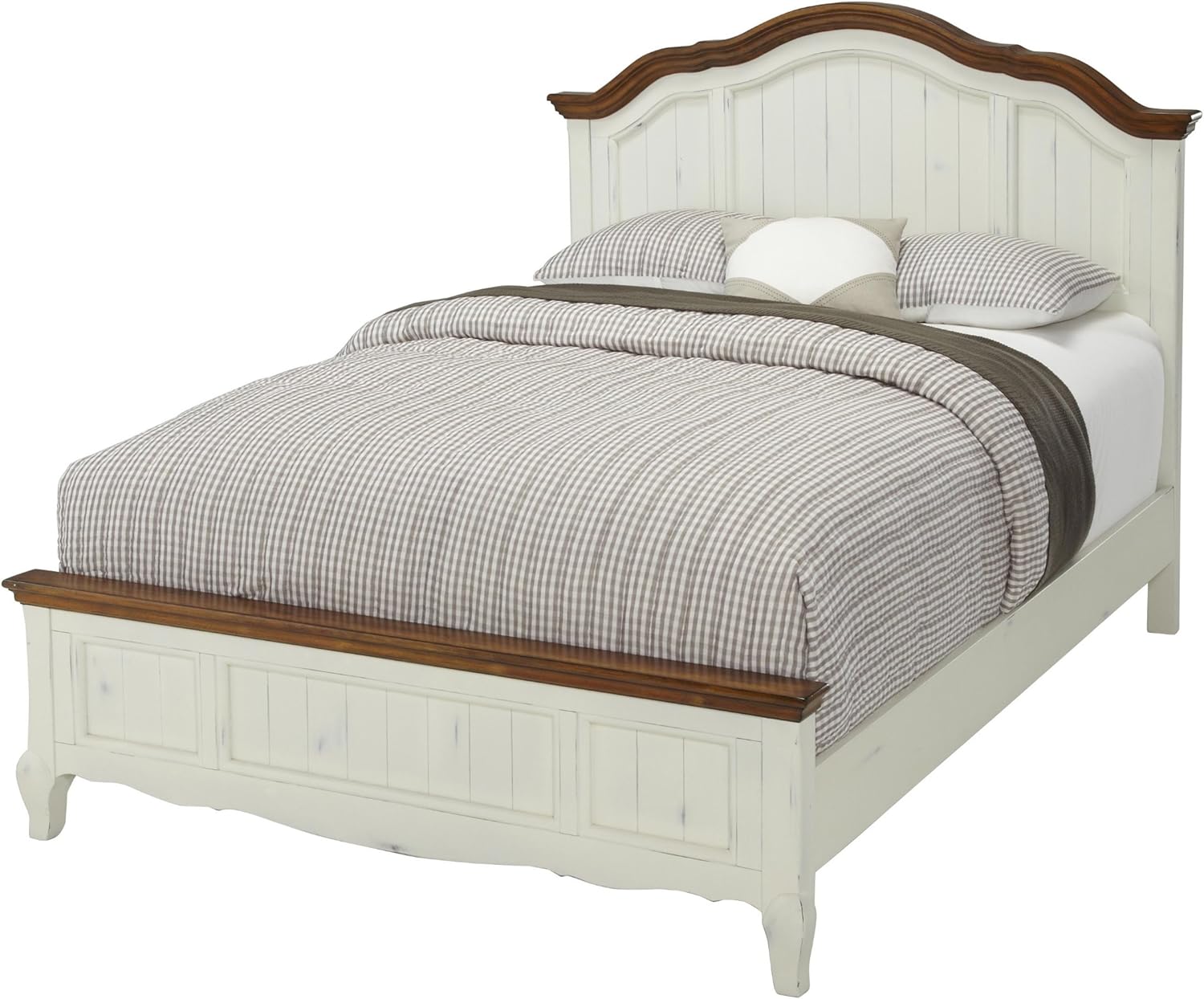 The French Countryside Oak/Rubbed White Queen Bed by Home Styles