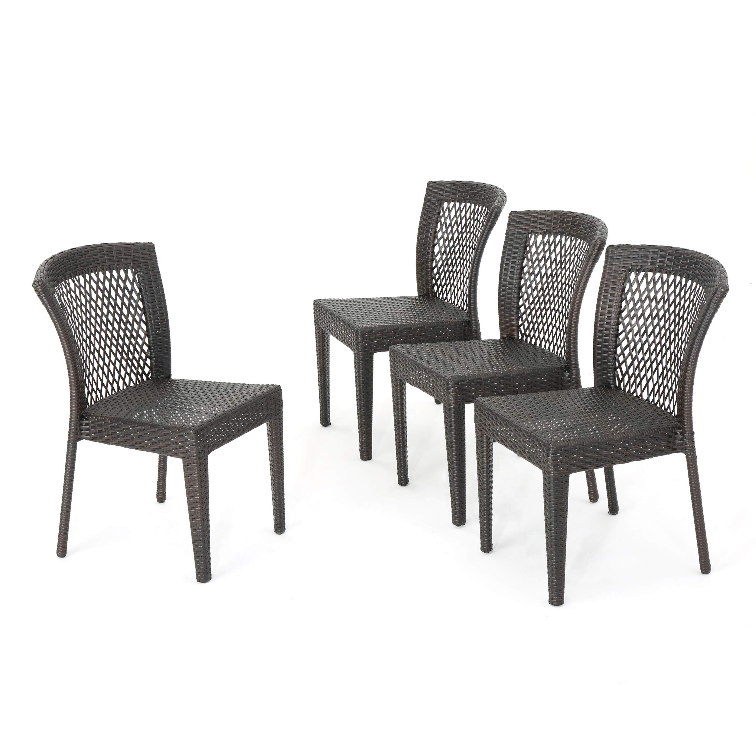 Photo 1 of ****partial set, only one pair**** Christopher Knight Home Dusk Outdoor Wicker Stacking Dining Chairs, 4-Pcs Set, Multibrown