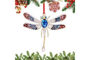 BIZIBAFF Dragonfly Ornaments for Christmas Tree Metal Dragonfly Christmas Ornaments Dragonfly Christmas Tree Ornaments Dragonfly Christmas Decorations Dragonfly Gifts for Women Girls Daughter Kids