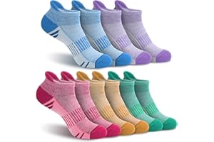 YSense Ankle Socks for Women Men, Thick Cushioned Running Athletic Cotton Socks with Moisture Wicking Low Cut No Show