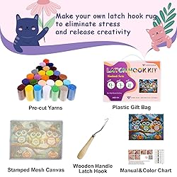 veirousa Halloween Owl Witches Latch Hook Kits for
