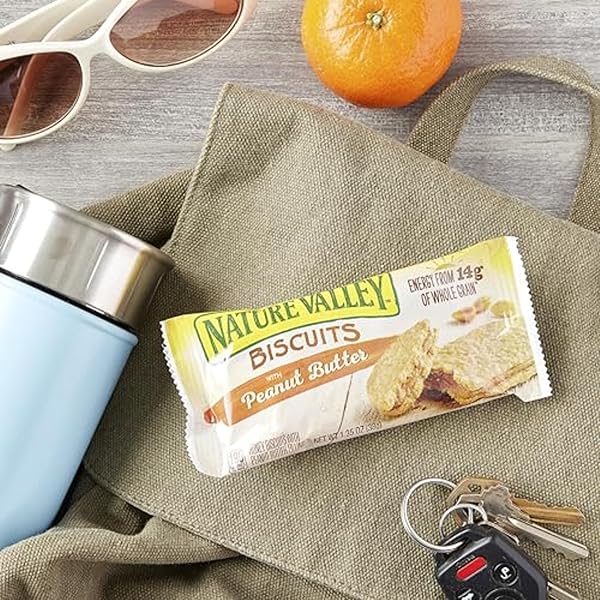 NATURE VALLEY BISCUIT SANDWICHES, PEANUT BUTTER, SNACK BARS, 10 BARS, 13.5 OZ