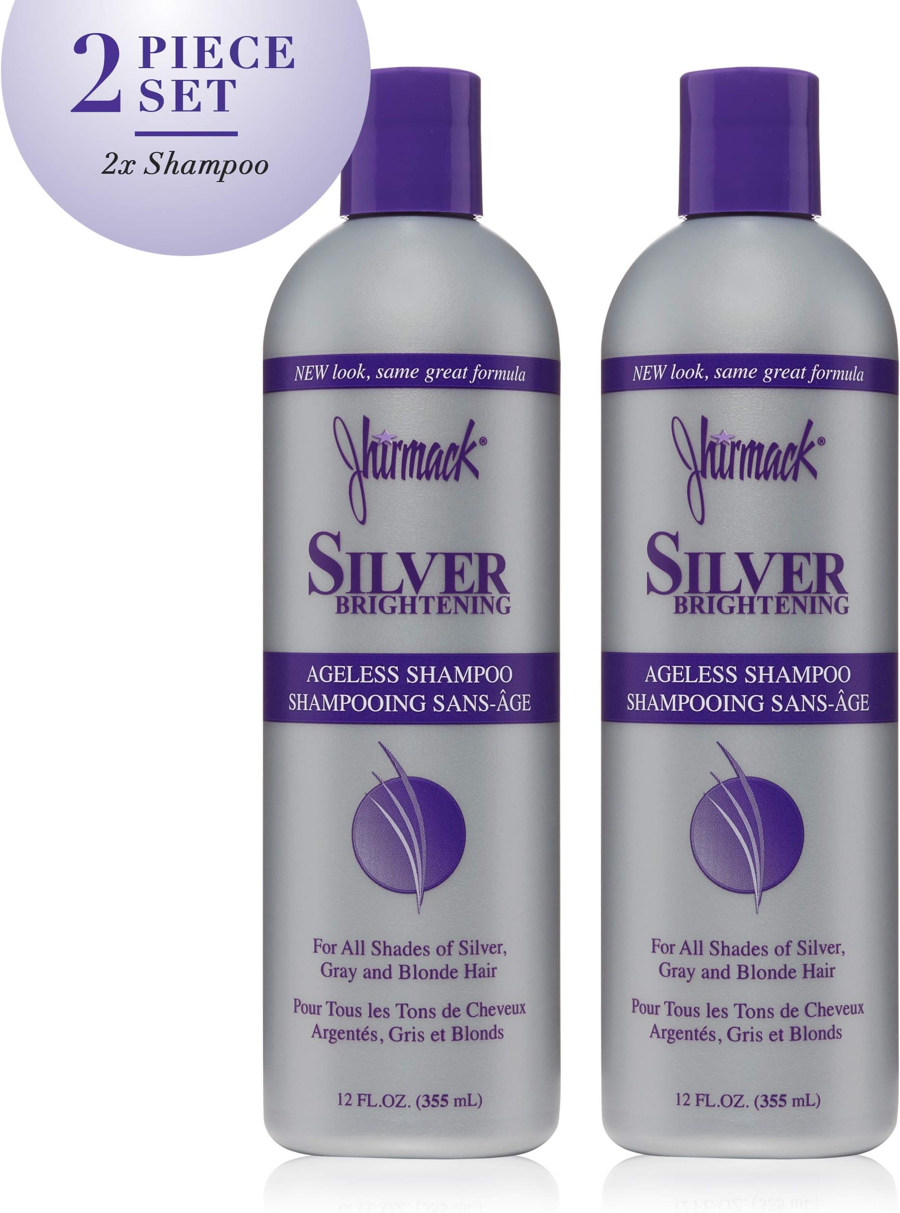 Jhirmack Silver Plus Ageless Shampoo 12 Fl oz (Pack of 2)