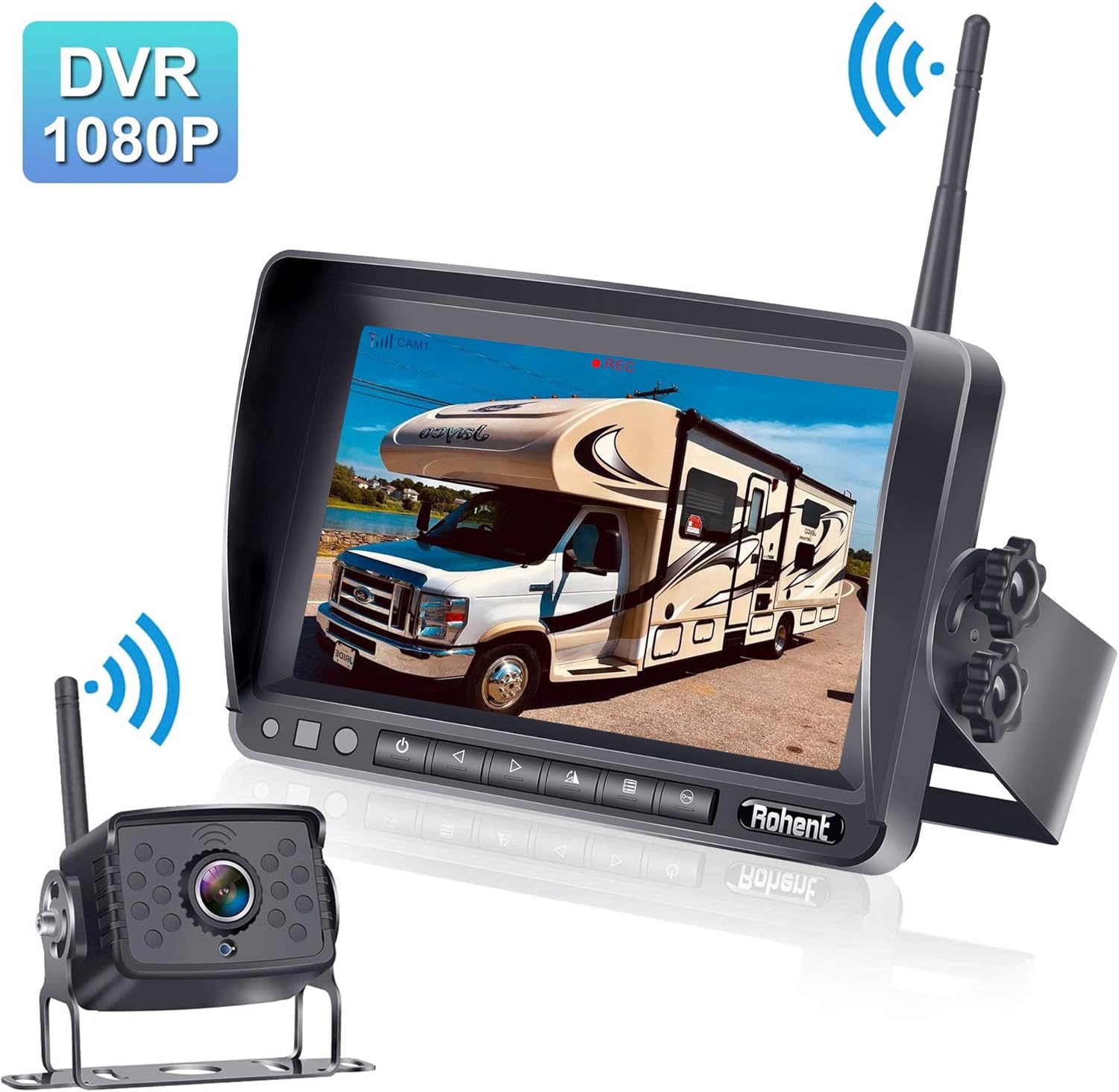 Amazon | FHD 1080P デジタルワイヤレスバックアップカメラとモニターキット RV/モーターホーム/トラック/トレーラー用 7 ...
