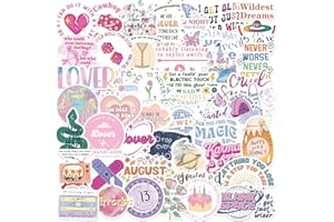 LETIEZHI 50PCS Singer Song Lyrics Sticker Music Motivational Stickers Fashion Singer Vinyl Stickers for Kids Music Themed Party Decorations Gifts for Music Lovers Musicians