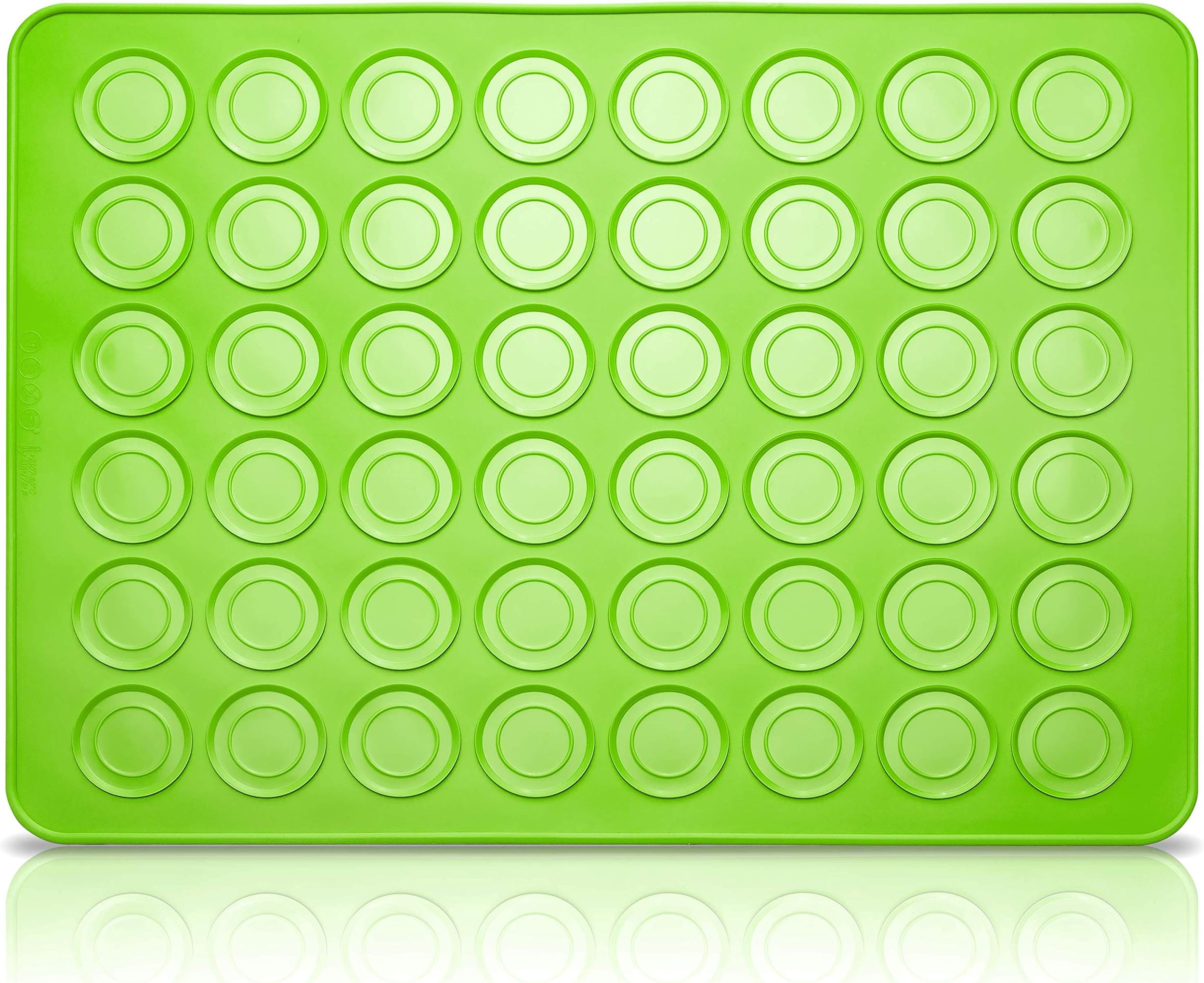 Belmalia Macaron Silicone Baking Mat for Perfect Macarons | Non-Stick Silicone Mould | Reusable | Green