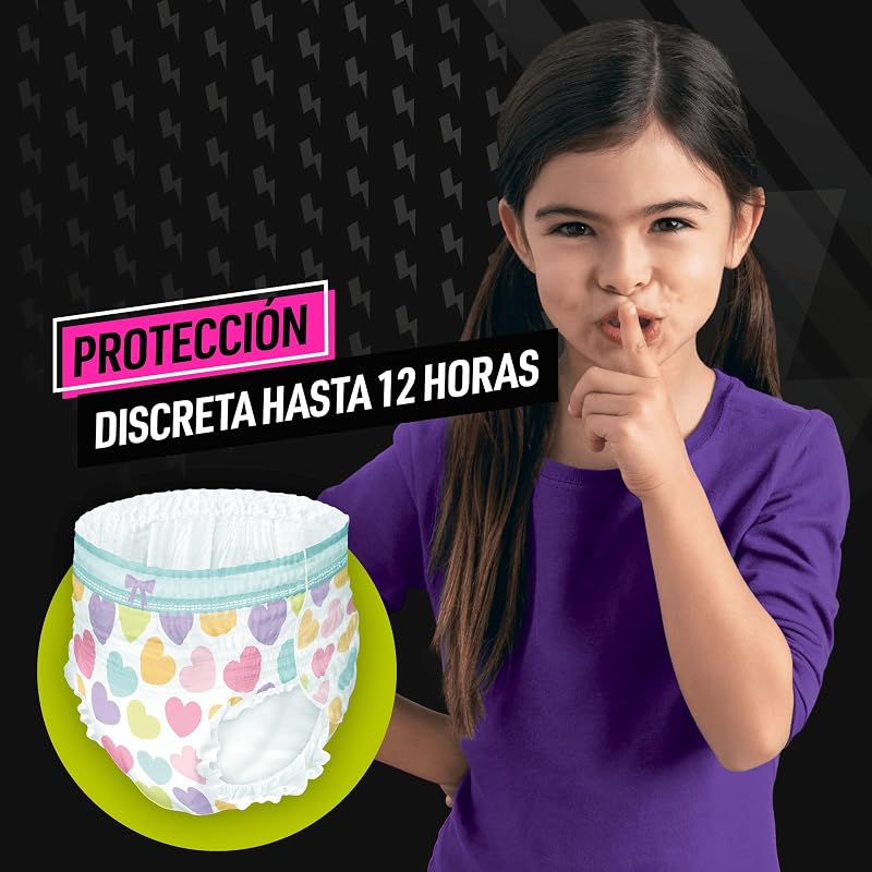 Fraldas dodot ninjamas para meninas de 4 a 7 anos (17 a 29 kg), 60 unidades, fralda com proteção anti-vazamento durante a noite