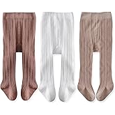 EPEIUS Baby Girls Tights Cable Knit Leggings Stockings Cotton Pantyhose for Newborn Infants Toddlers 3/6 Pack