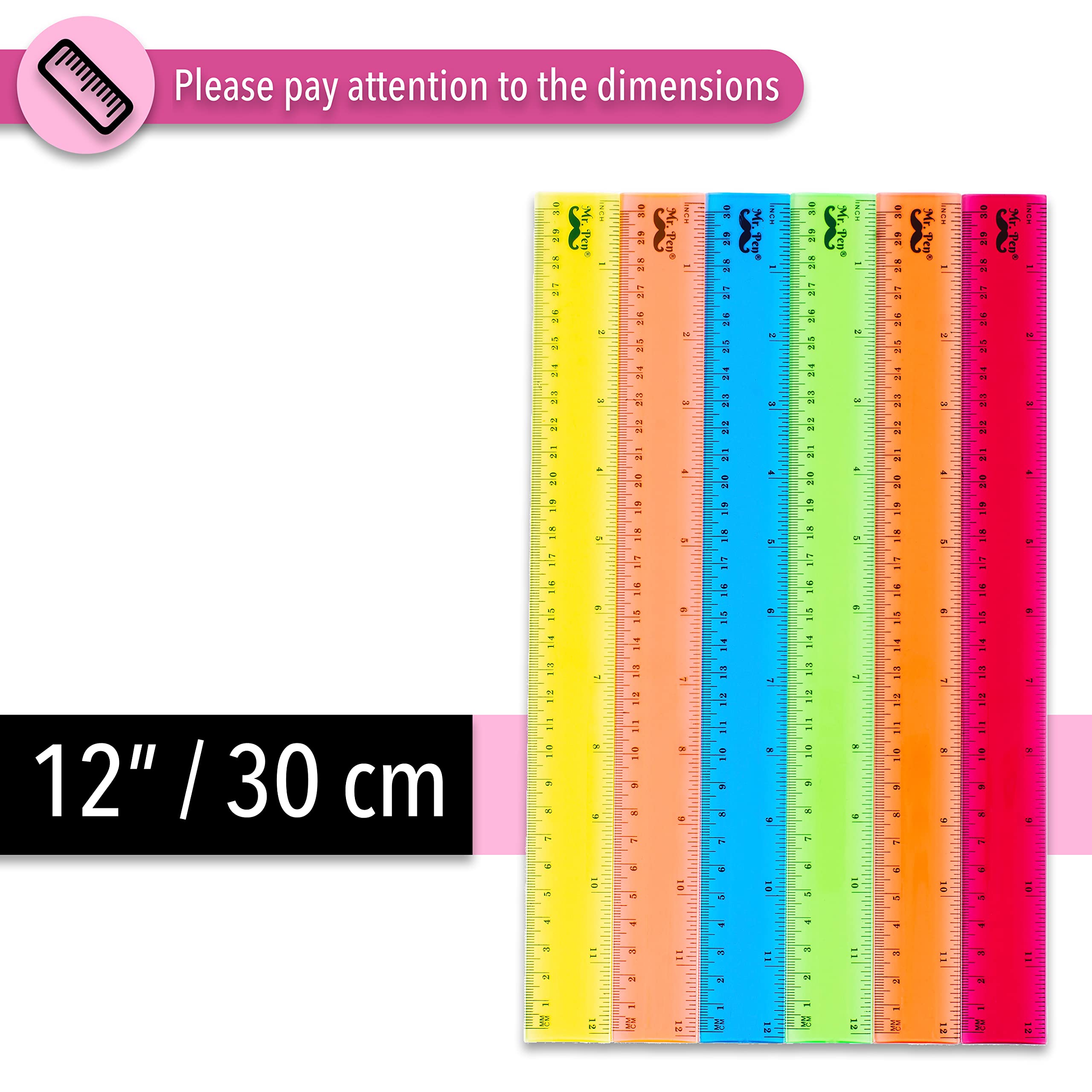 Mua Mr. Pen- Plastic Rulers, 12 Inch, 6 Pack, Assorted Colors, Scratch ...