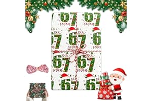 67 Wrapping Paper Christmas Gift Wrap, Fun Christmas - Themed 6 7 Wrapping Paper, Unique Meme Holiday Gift 6-7 Wrap Papers Ro